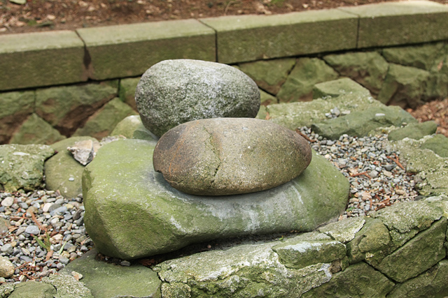 弥彦神社重軽の石