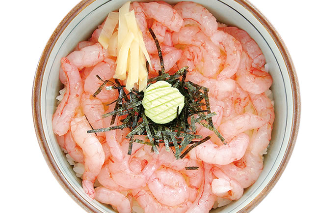 「名立食堂」の甘エビ丼