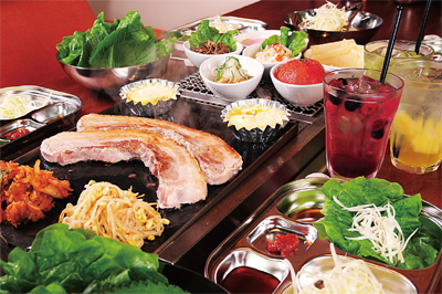 サムギョプサル豚肉,トッピング