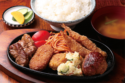 「食堂丸屋学校町店」のAランチ